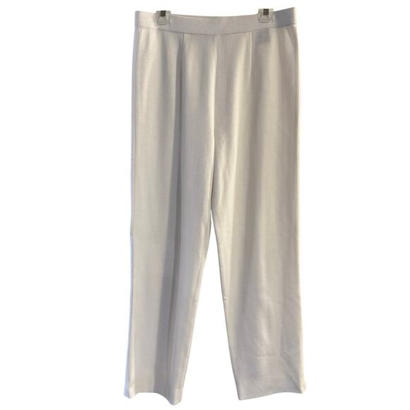 Misook White Elastic Waisted High Rise Knit Pant Women’s Size Large Minimalist - Picture 1 of 5